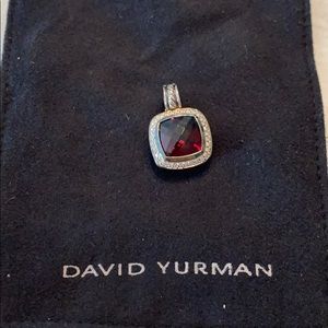 David Yurman Yellow Gold Diamond Garnet Pendant